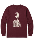Show-Off Mountain Goat Long Sleeve Shirt - Maroon