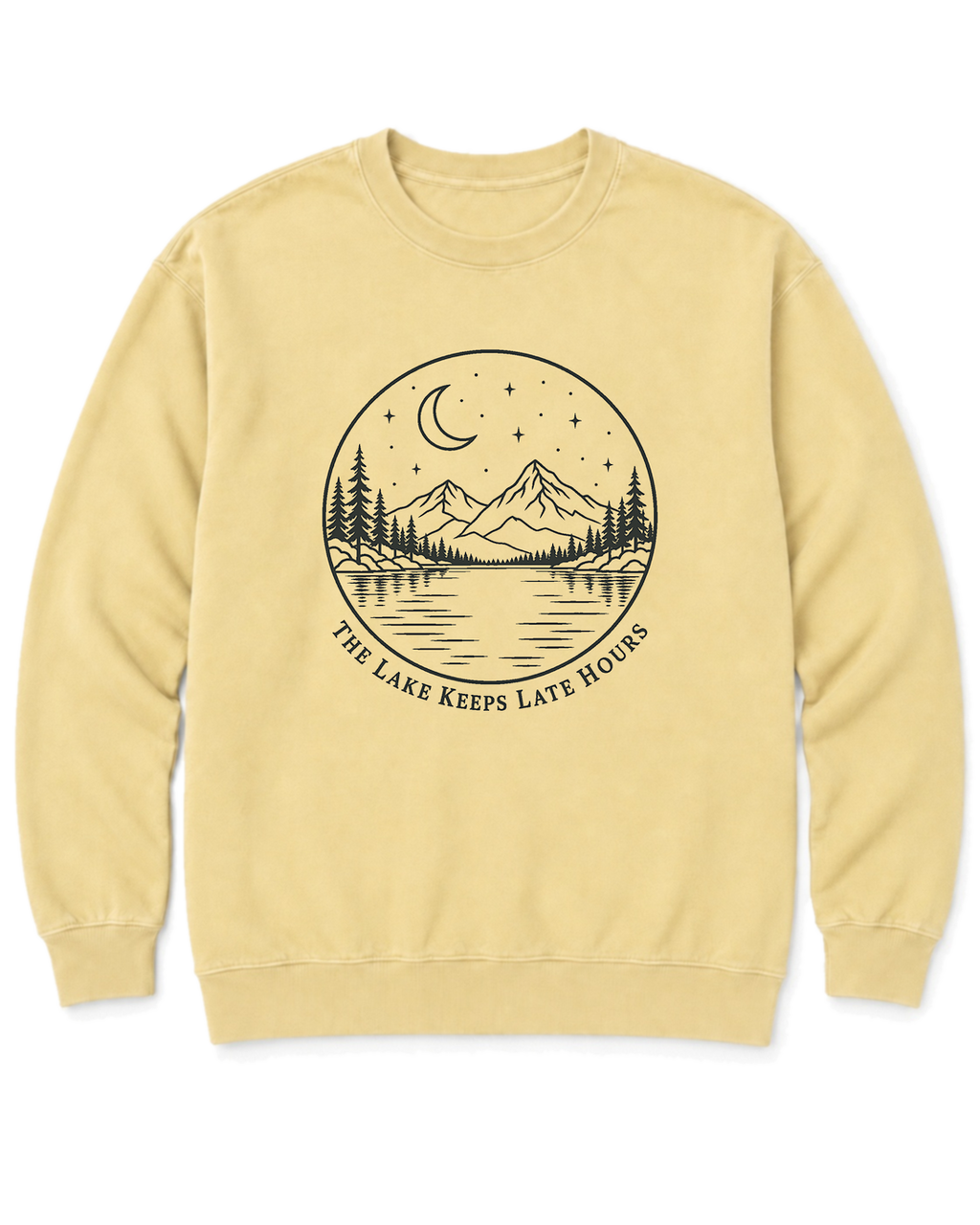 The Lake Keeps Late Hours Sweatshirt - Butter