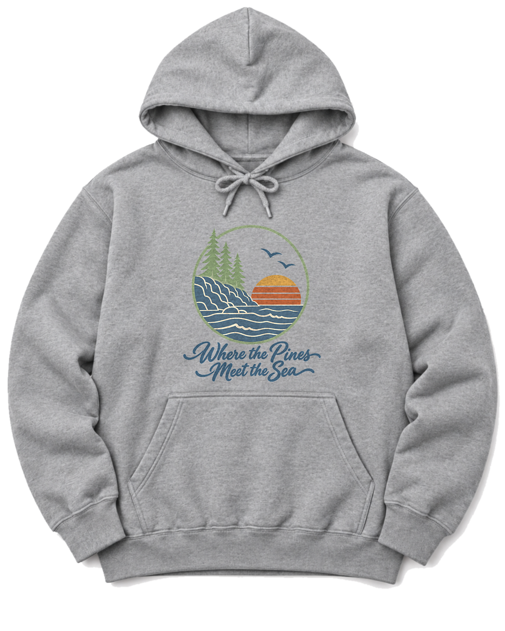 Where the Pines Meet the Sea Hoodie - Sport Grey