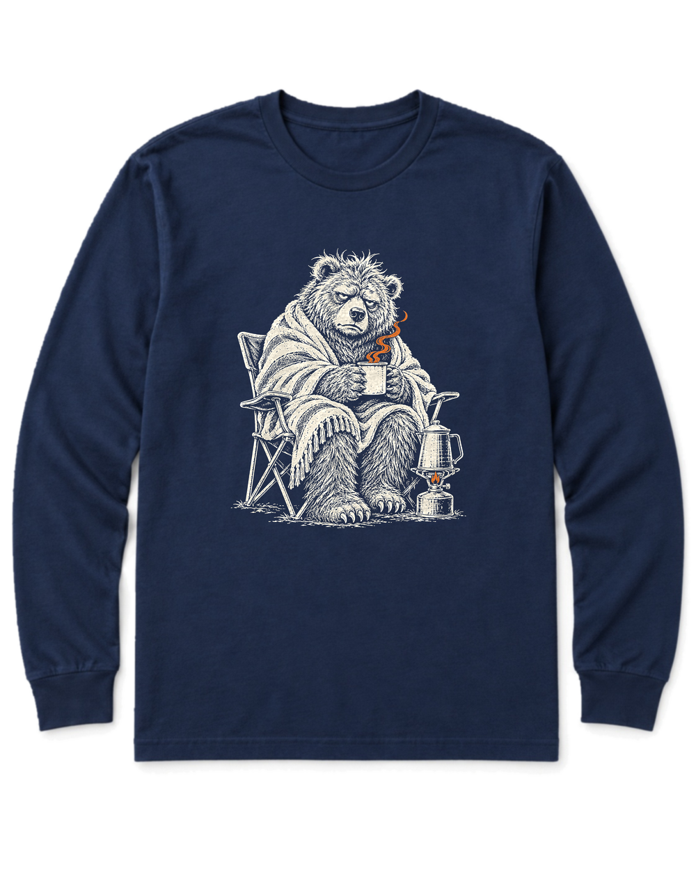 Not a Morning Bear Long Sleeve Shirt - Navy