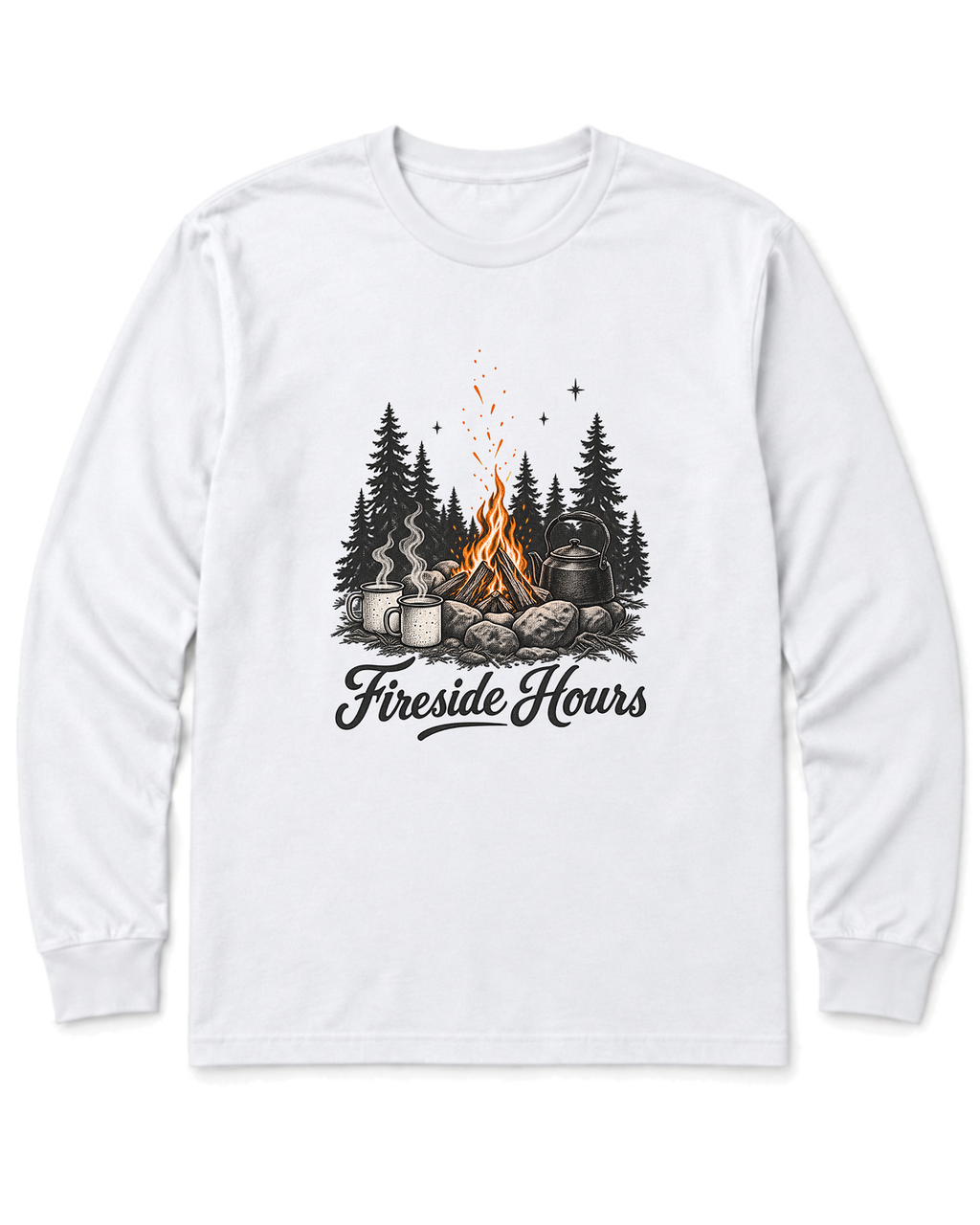 Fireside Hours Long Sleeve Shirt - White