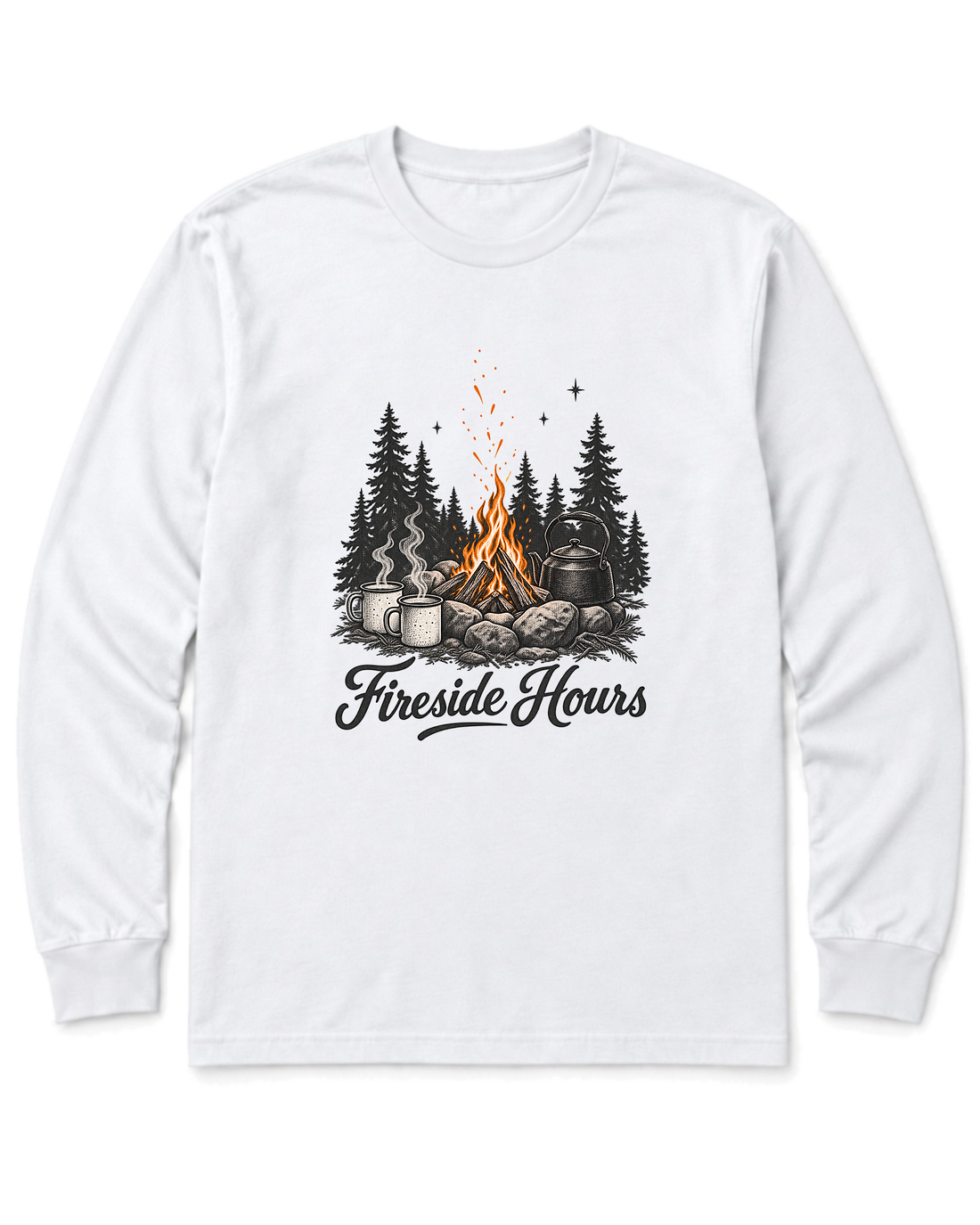 Fireside Hours Long Sleeve Shirt - White