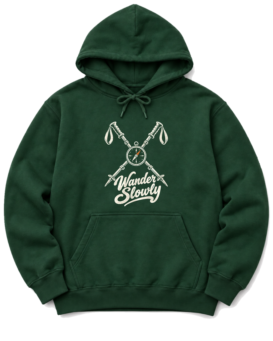 Wander Slowly Hoodie - Forest Green