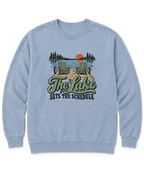 The Lake Sets the Schedule Sweatshirt - Chambray