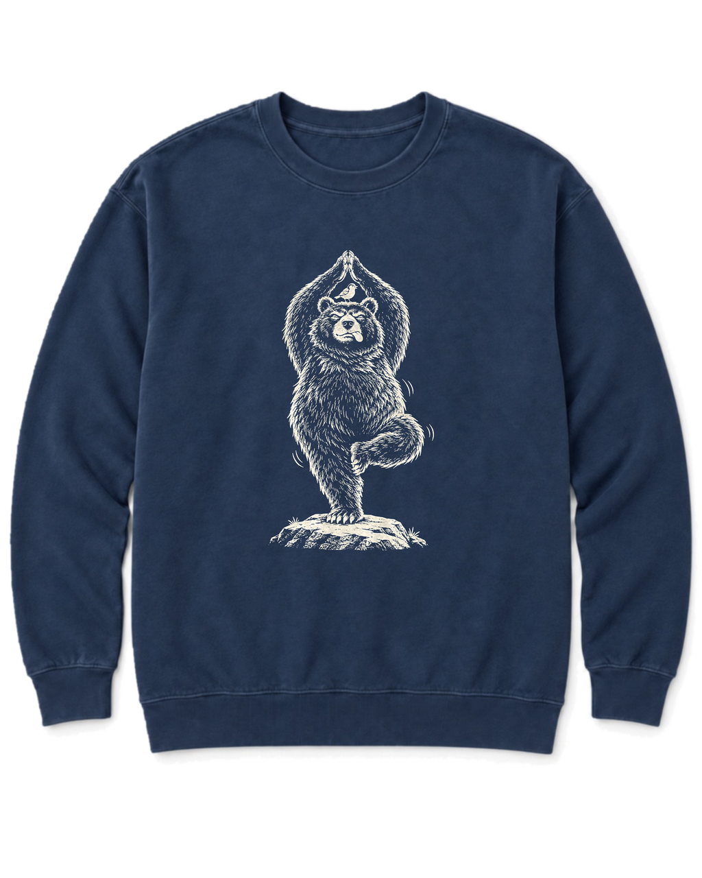 Tree Pose Bear Sweatshirt - True Navy