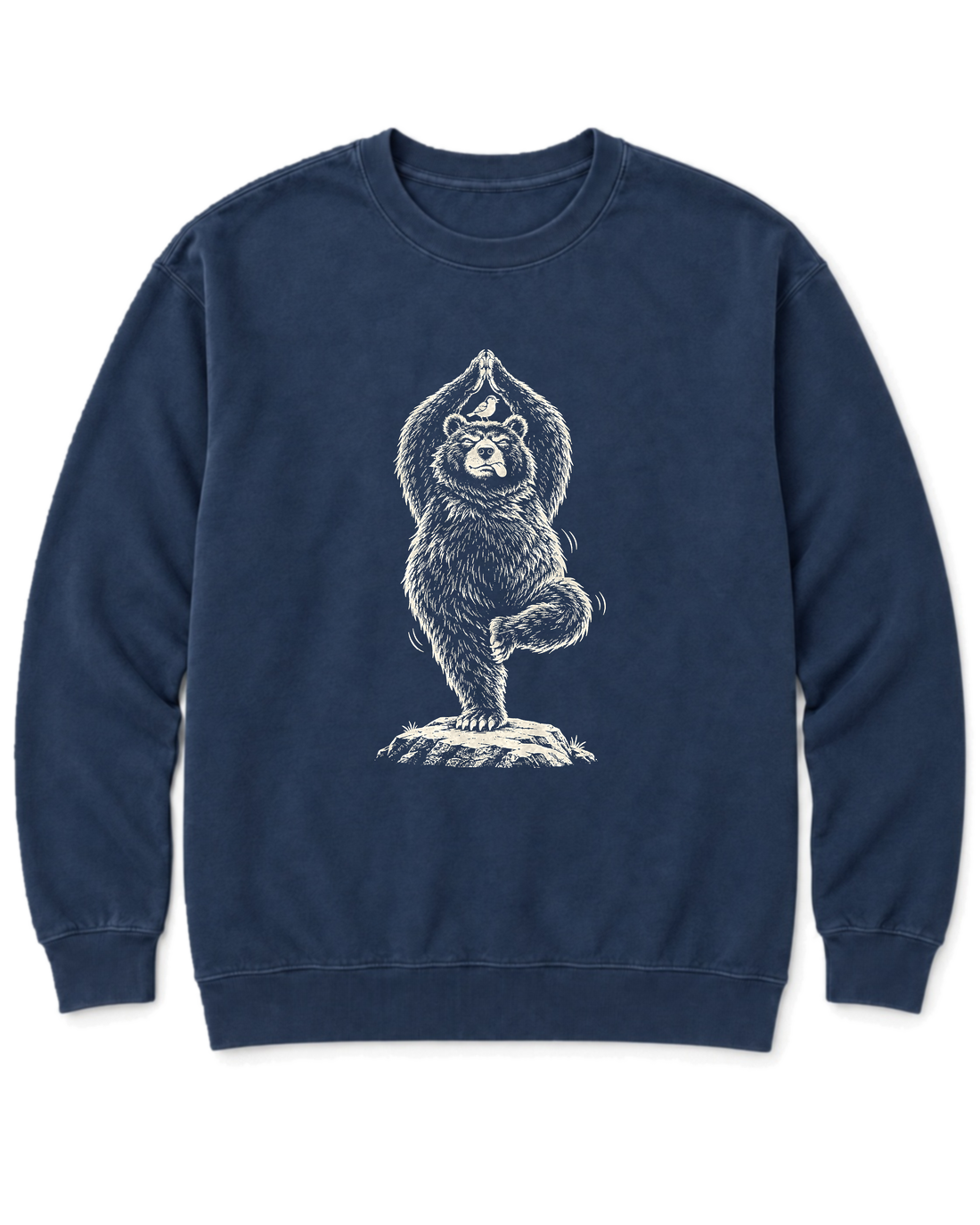Tree Pose Bear Sweatshirt - True Navy