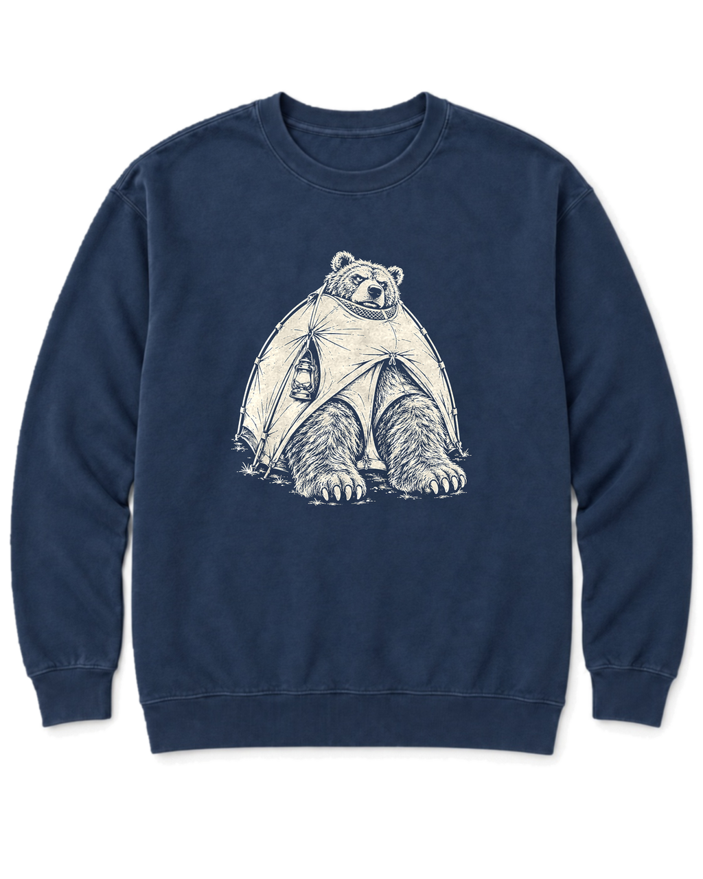 Bear in a Tiny Tent Sweatshirt - True Navy