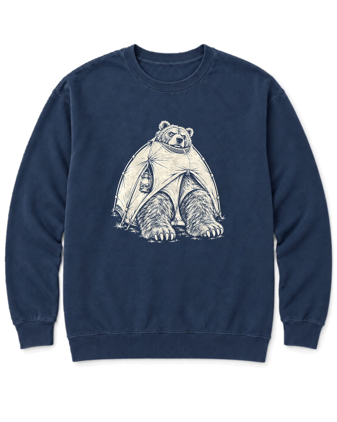 Bear in a Tiny Tent Sweatshirt - True Navy