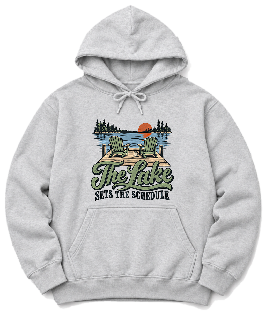 The Lake Sets the Schedule Hoodie - Ash