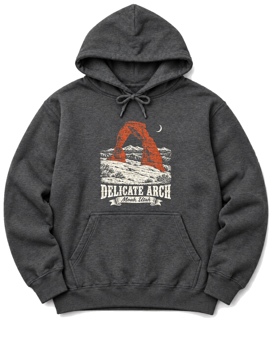 Delicate Arch Hoodie - Dark Heather