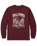 Tall Pines, Clear Mind Long Sleeve Shirt - Maroon