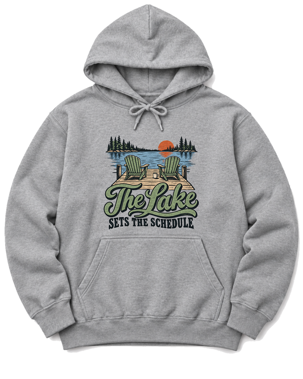 The Lake Sets the Schedule Hoodie - Sport Grey