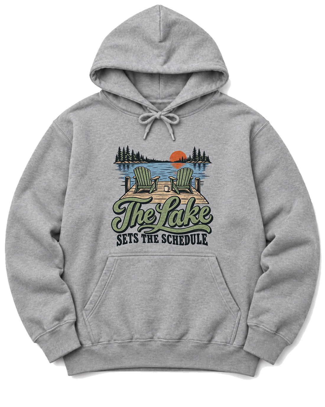 The Lake Sets the Schedule Hoodie - Sport Grey