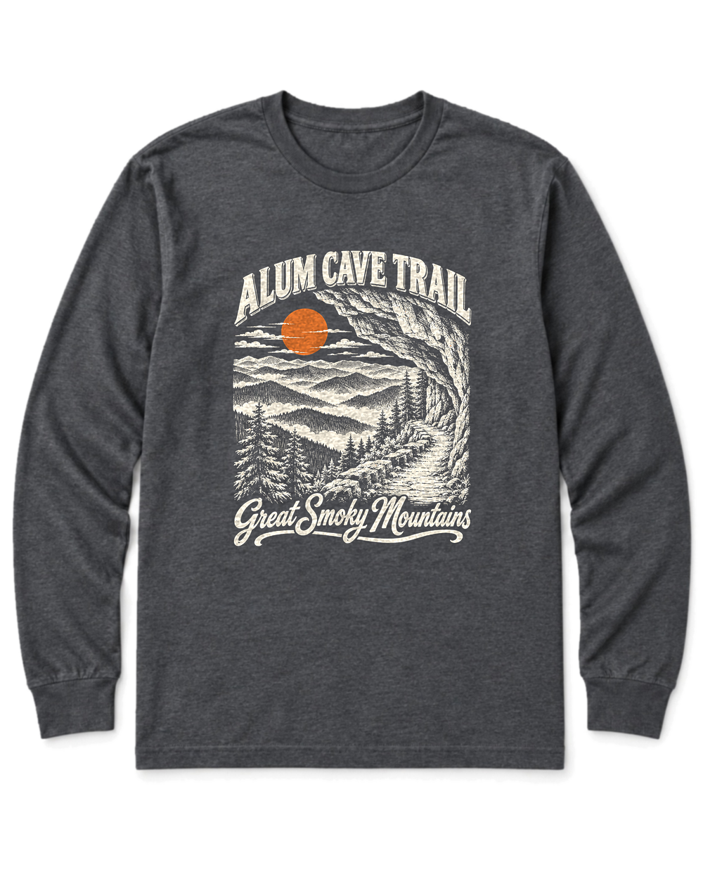 Alum Cave Trail Long Sleeve Shirt - Dark Heather