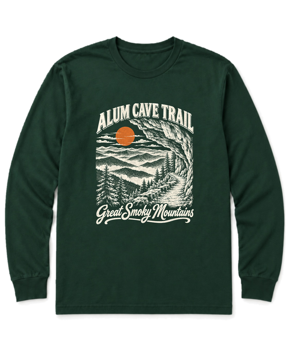 Alum Cave Trail Long Sleeve Shirt - Forest Green