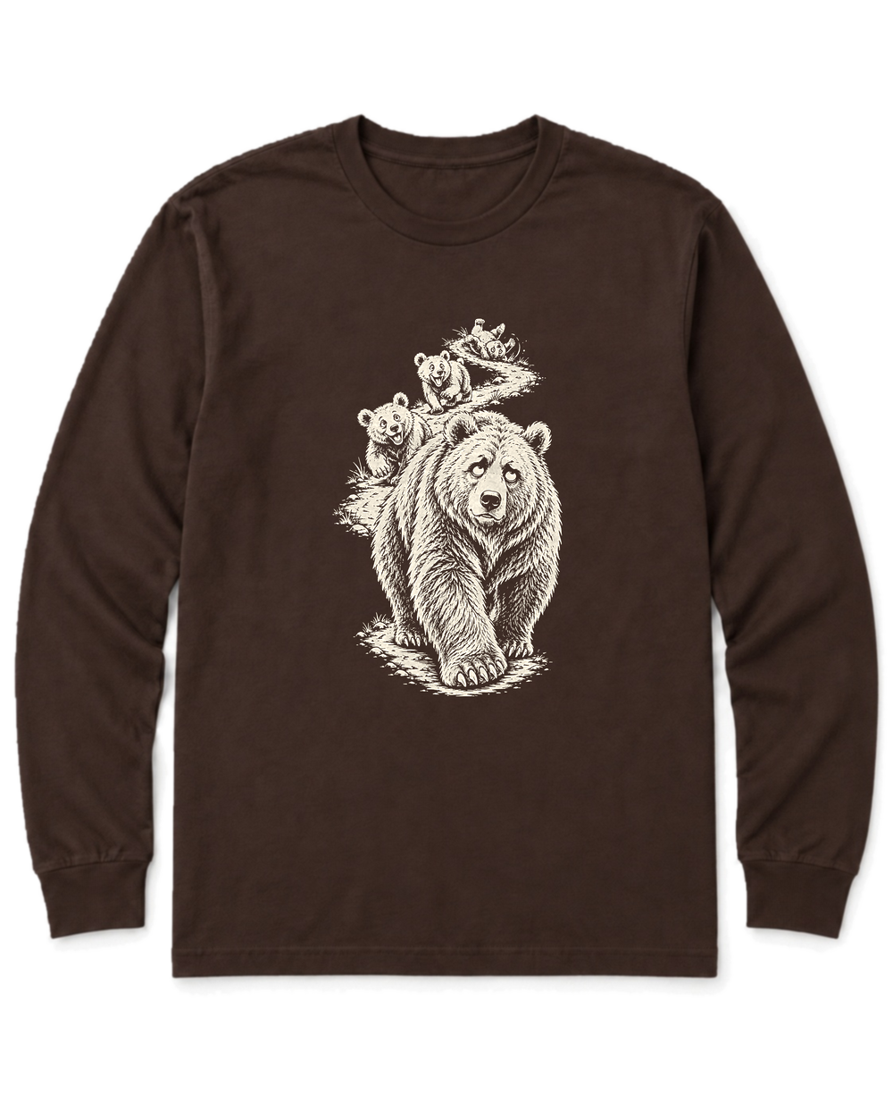 Mama Bear Hike Long Sleeve Shirt - Dark Chocolate