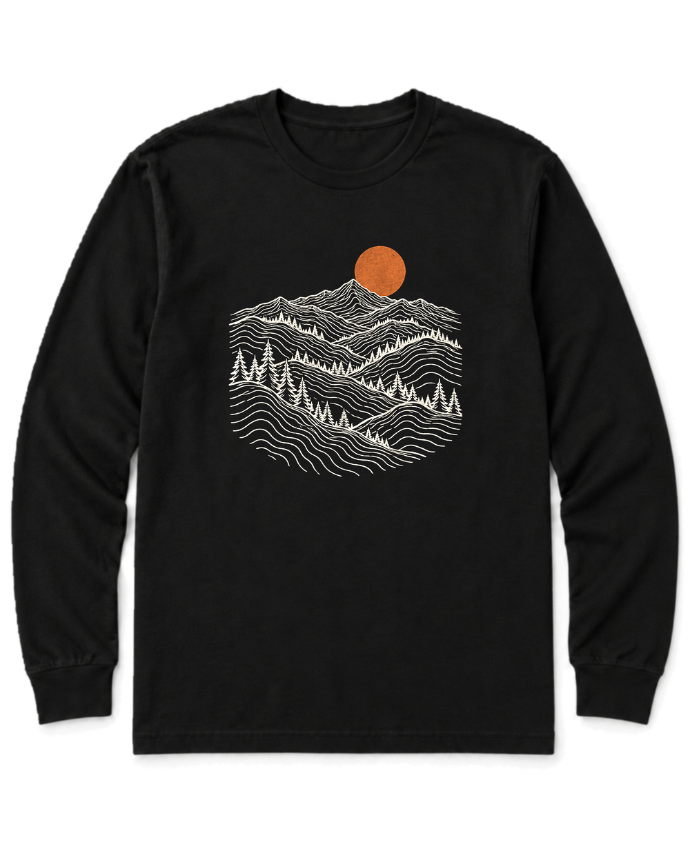 Pine Ridge Moon Long Sleeve Shirt - Black