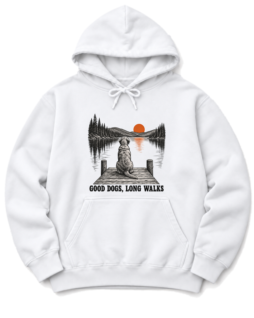Good Dogs, Long Walks Hoodie - White