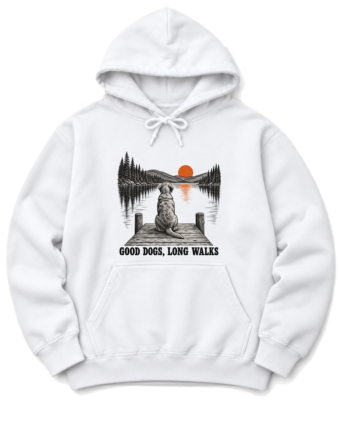 Good Dogs, Long Walks Hoodie - White