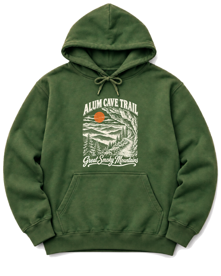Alum Cave Trail Hoodie - Military Green