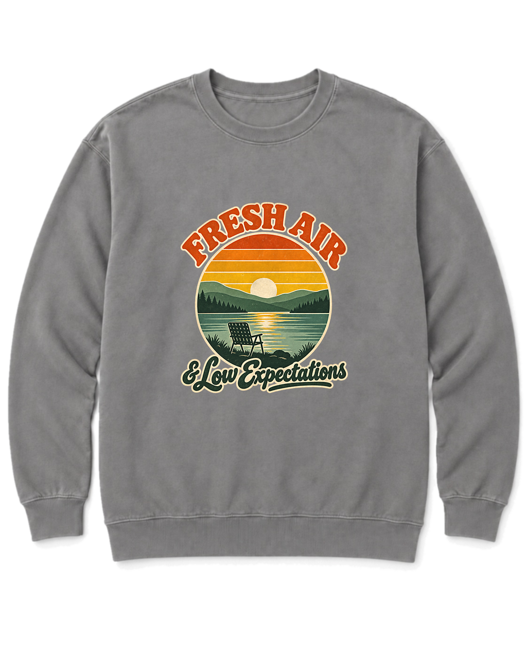 Fresh Air & Low Expectations Sweatshirt - Grey