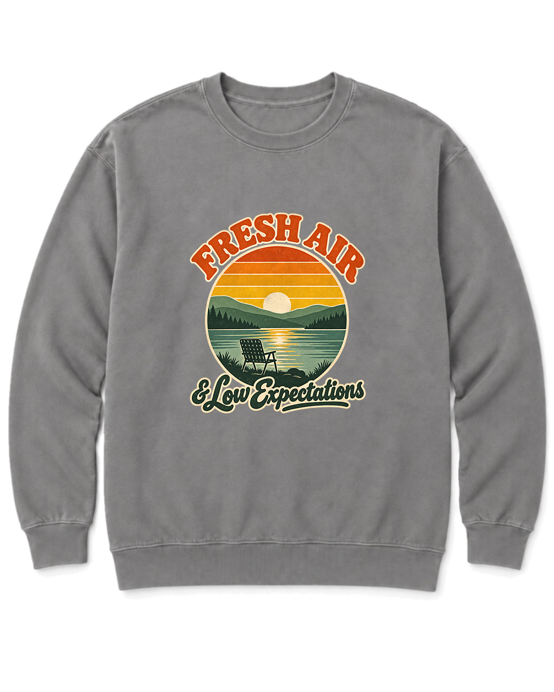 Fresh Air & Low Expectations Sweatshirt - Grey
