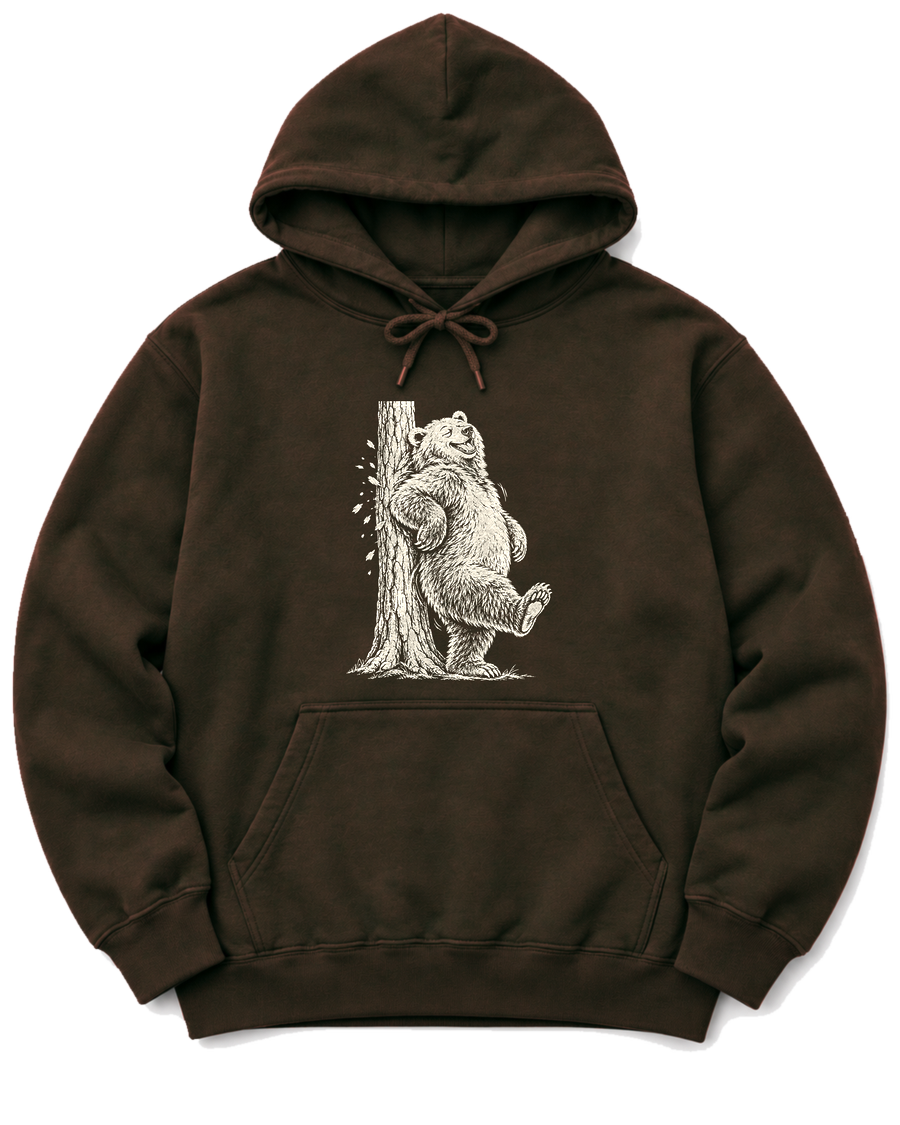 Back Scratch Bear Hoodie - Dark Chocolate