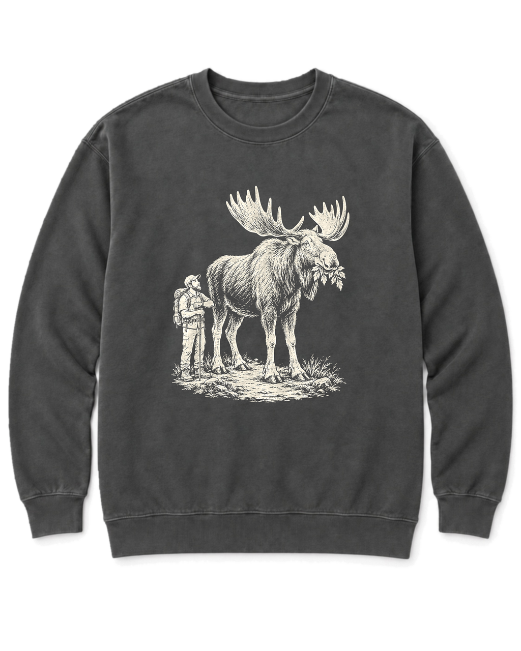 Moose Right of Way Sweatshirt - Pepper