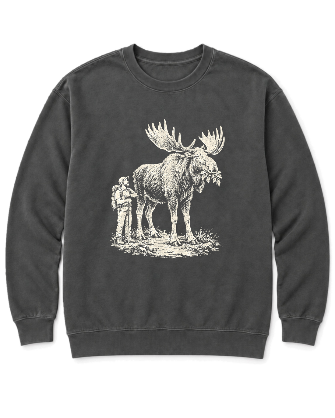 Moose Right of Way Sweatshirt - Pepper
