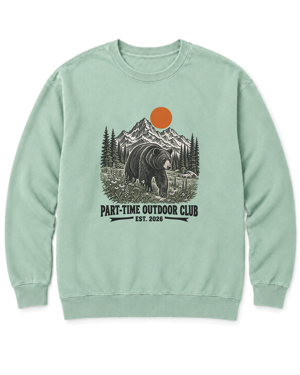 Outdoor Club Bear Sweatshirt - Chalky Mint