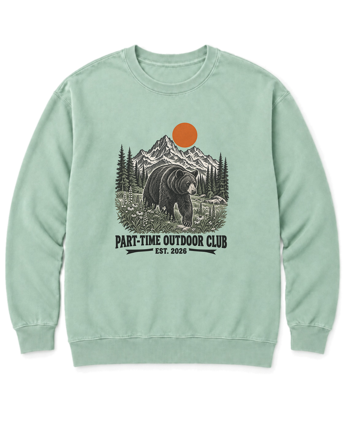 Outdoor Club Bear Sweatshirt - Chalky Mint