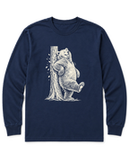 Back Scratch Bear Long Sleeve Shirt - Navy