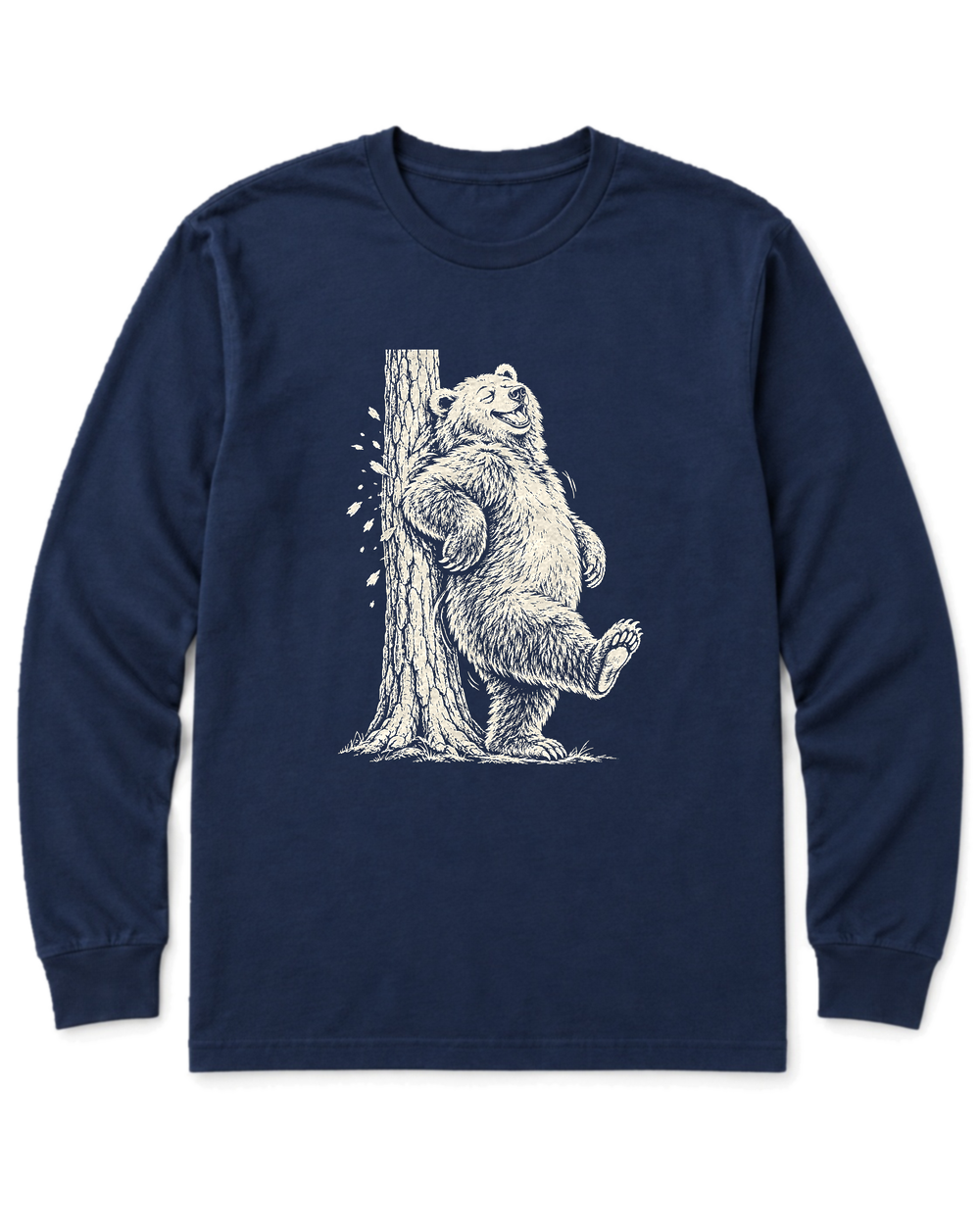Back Scratch Bear Long Sleeve Shirt - Navy