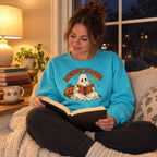 Person wearing the Midnight Reading Sweatshirt