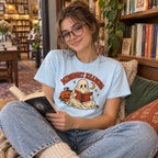 Person wearing the Midnight Reading T-Shirt