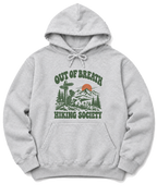 Out of Breath Hiking Society Trail Sign Hoodie - Ash