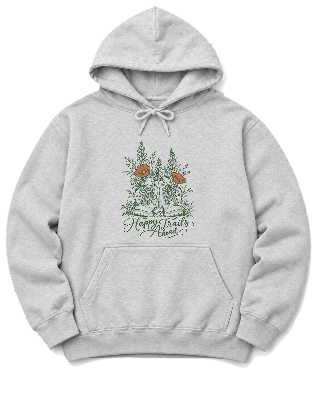 Happy Trails Ahead Hoodie - Ash