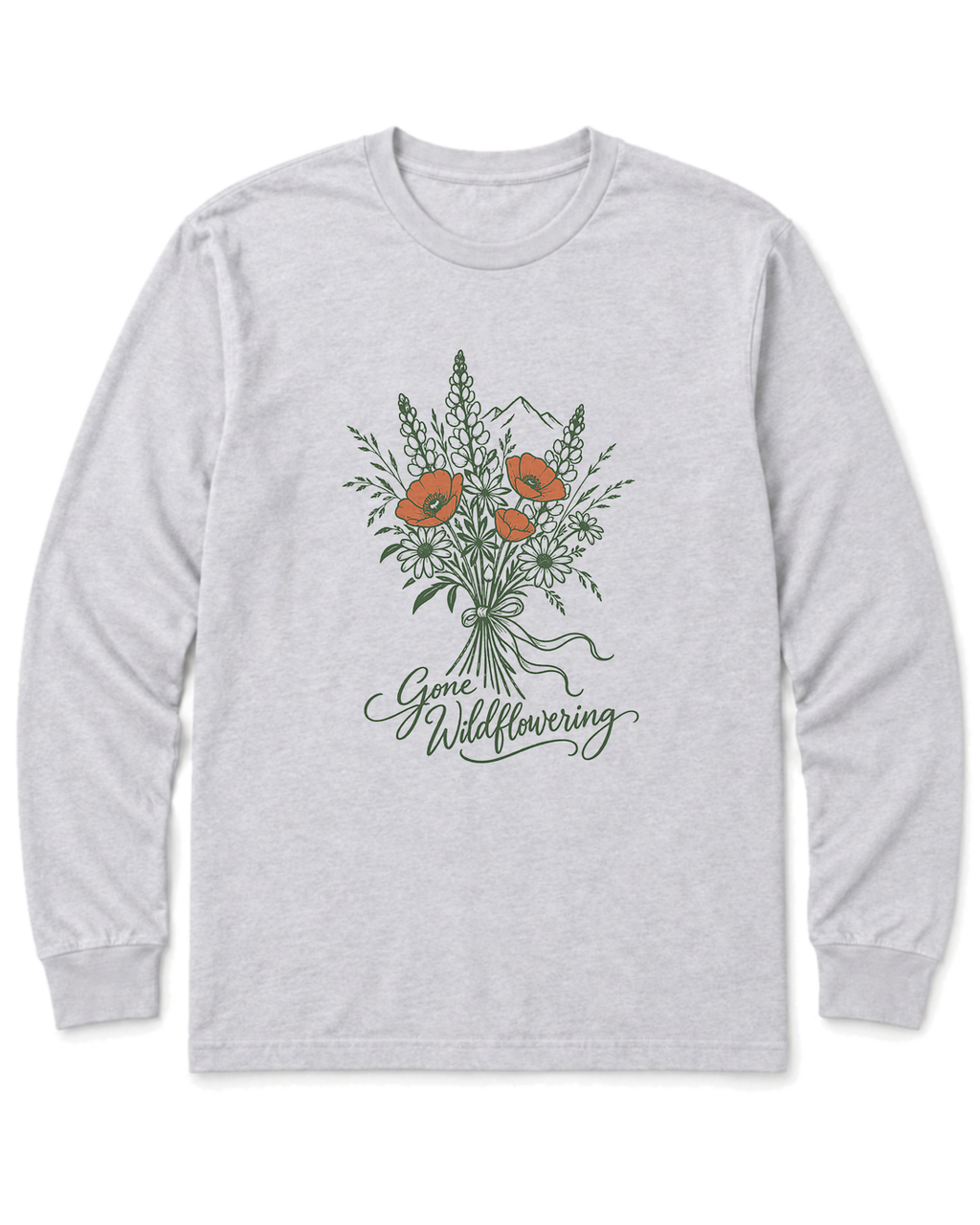 Gone Wildflowering Long Sleeve Shirt - Ash