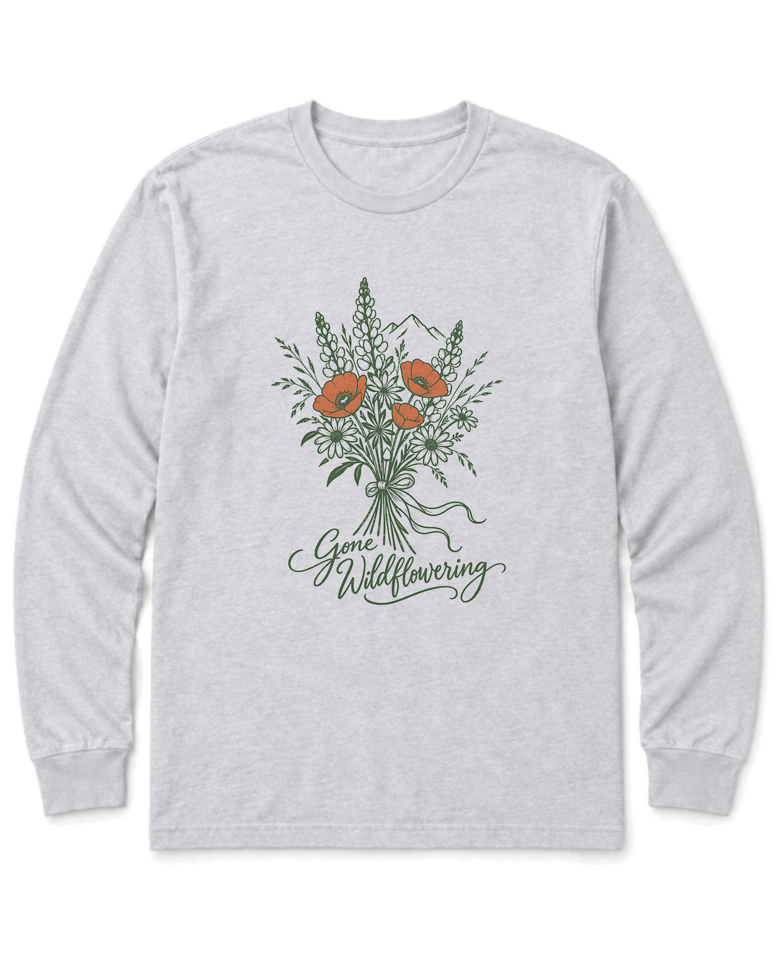 Gone Wildflowering Long Sleeve Shirt - Ash