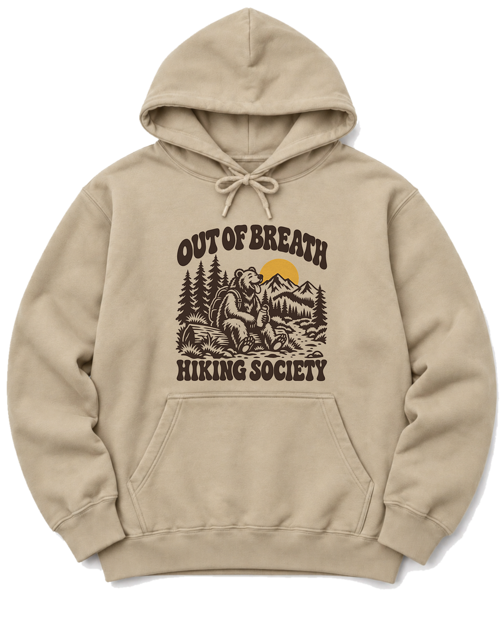 Out of Breath Hiking Society Bear Hoodie - Sand