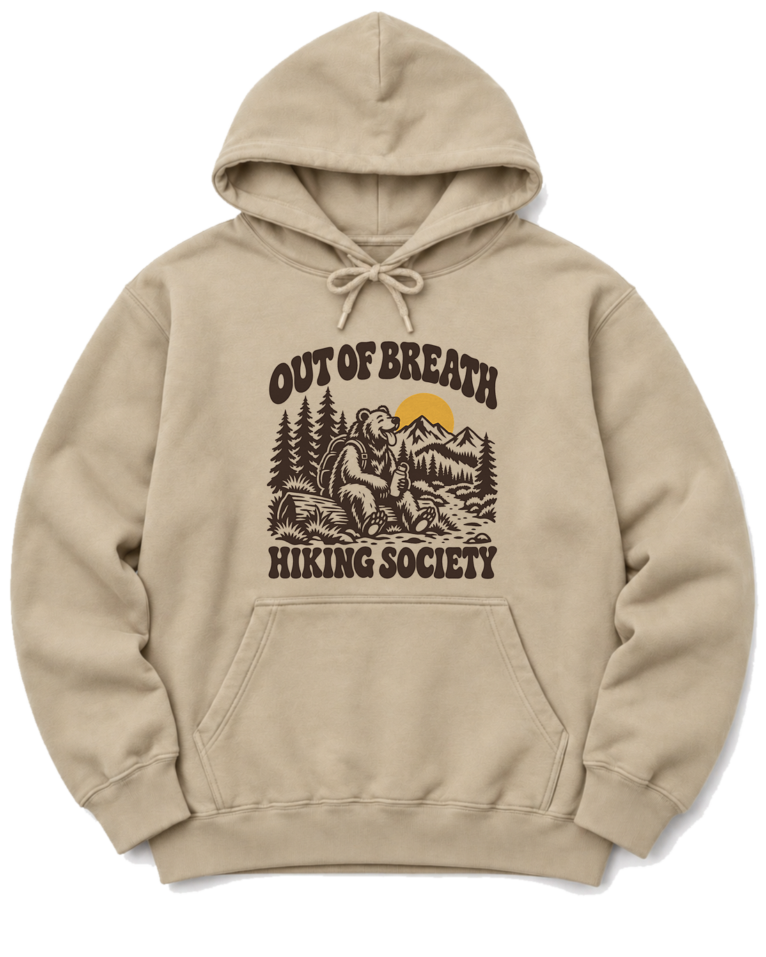 Out of Breath Hiking Society Bear Hoodie - Sand