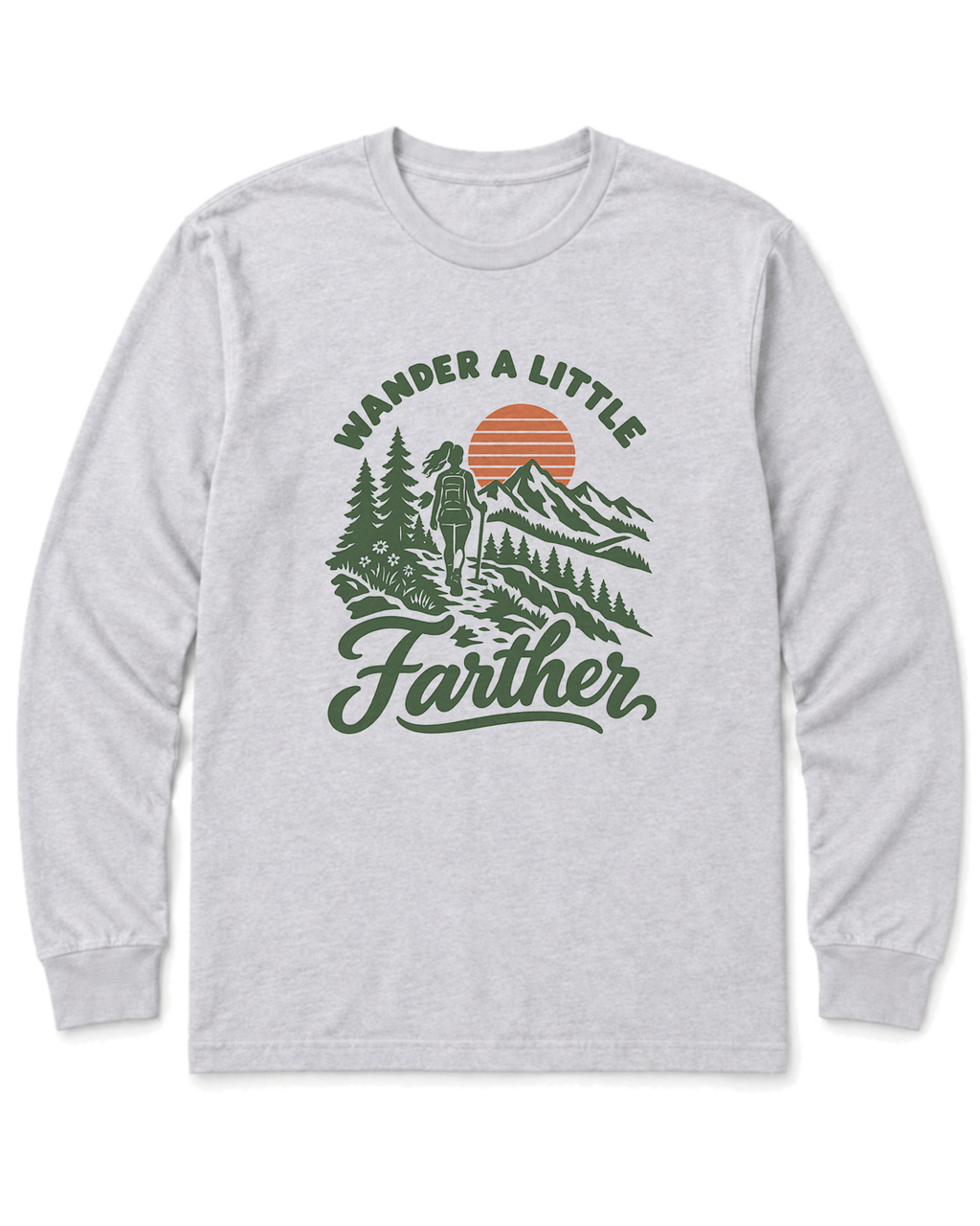 Wander a Little Farther Long Sleeve Shirt - Ash
