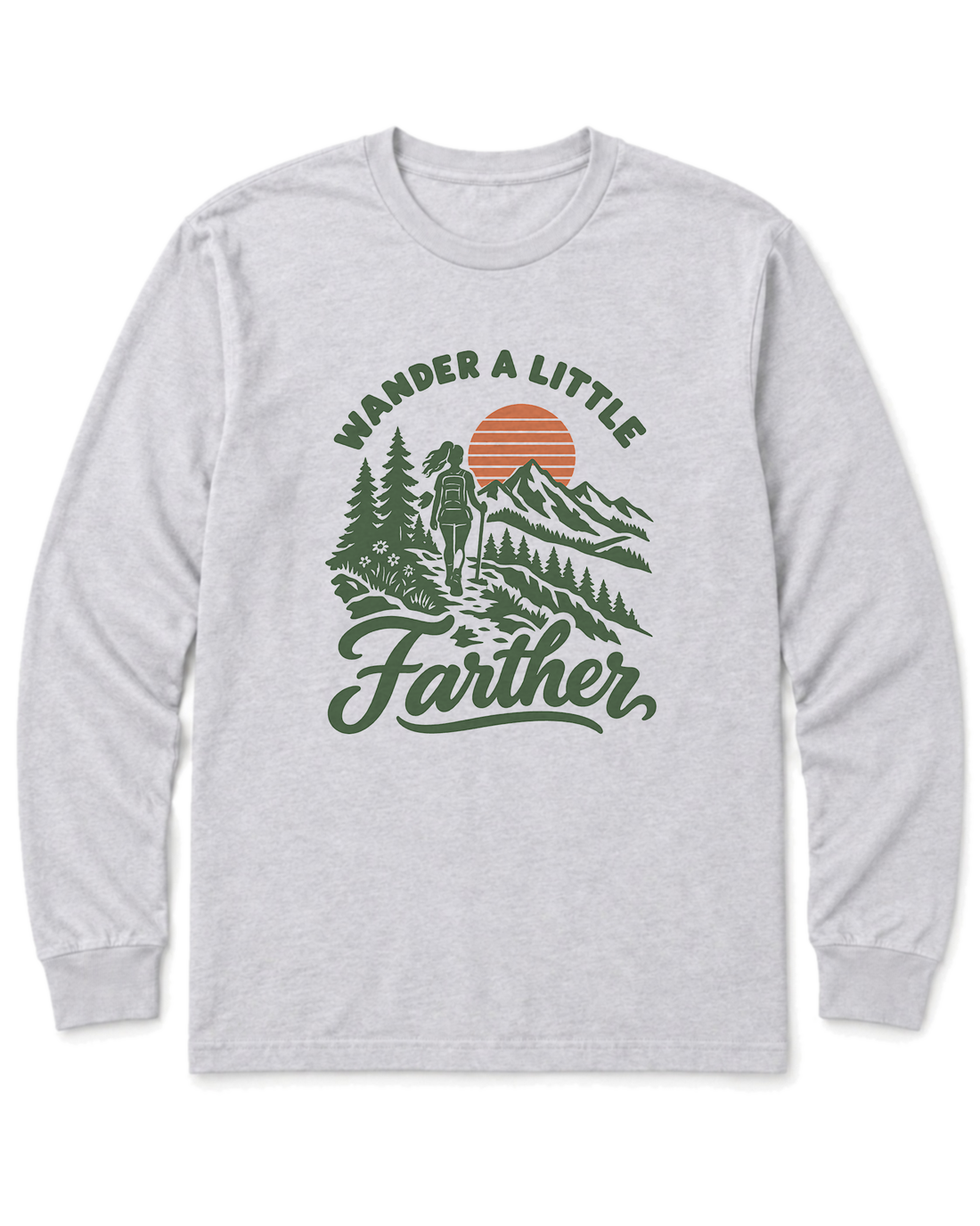 Wander a Little Farther Long Sleeve Shirt - Ash