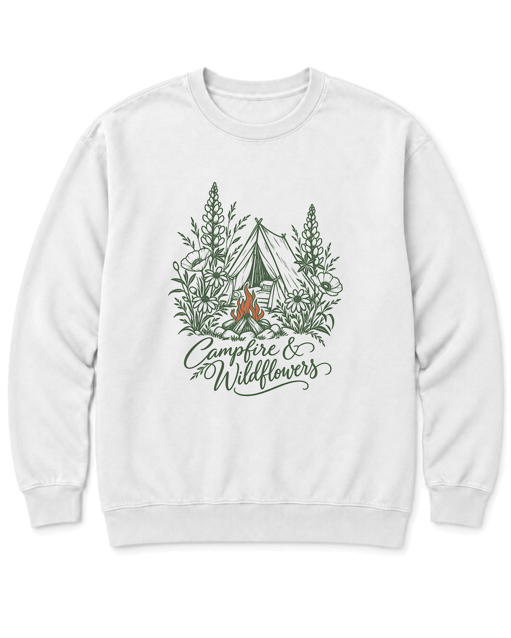 Campfire & Wildflowers Sweatshirt - White