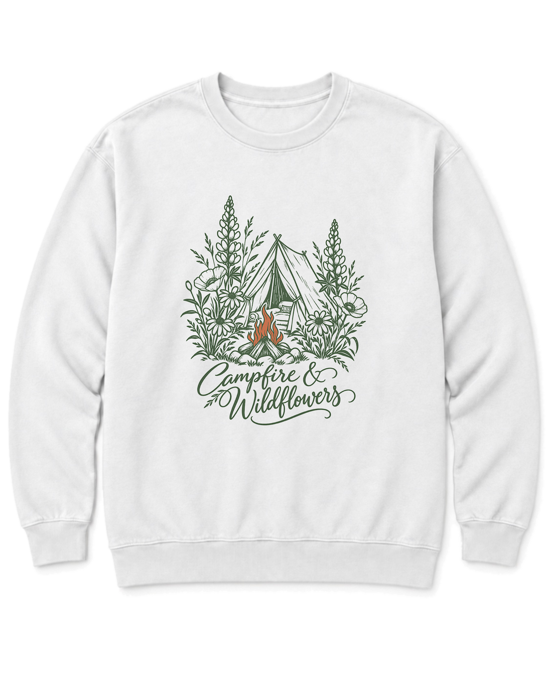 Campfire & Wildflowers Sweatshirt - White