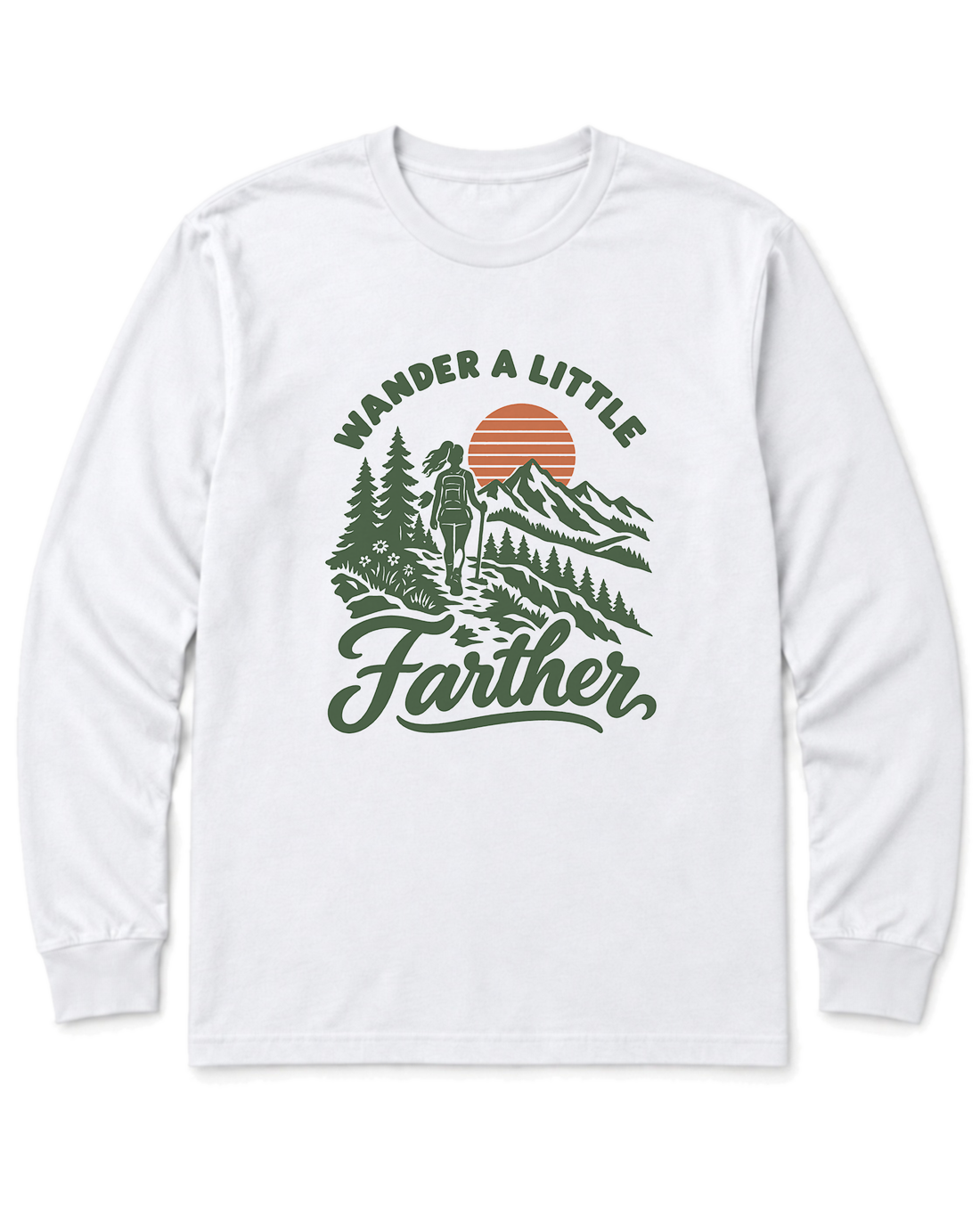 Wander a Little Farther Long Sleeve Shirt - White