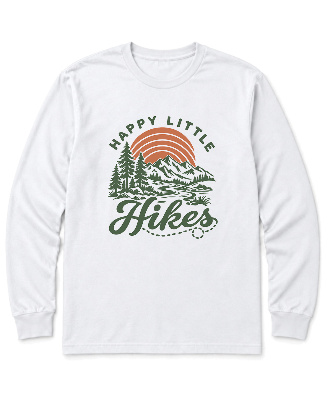 Happy Little Hikes Long Sleeve Shirt - White