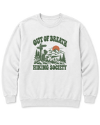 Out of Breath Hiking Society Trail Sign Sweatshirt - White