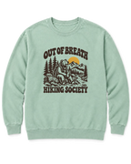 Out of Breath Hiking Society Bear Sweatshirt - Chalky Mint