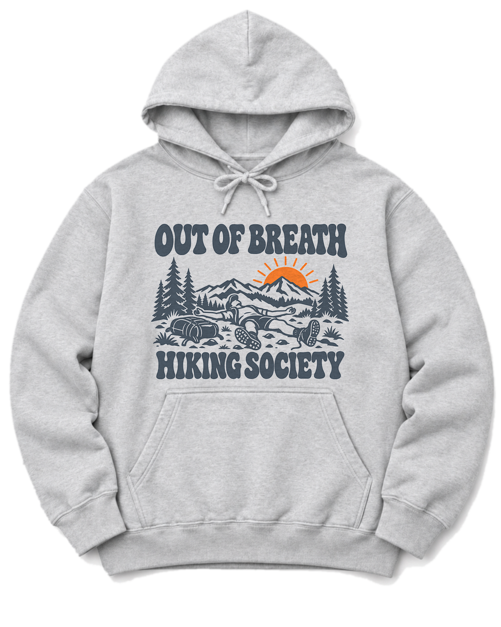 Out of Breath Hiking Society Flat Out Hoodie - Ash